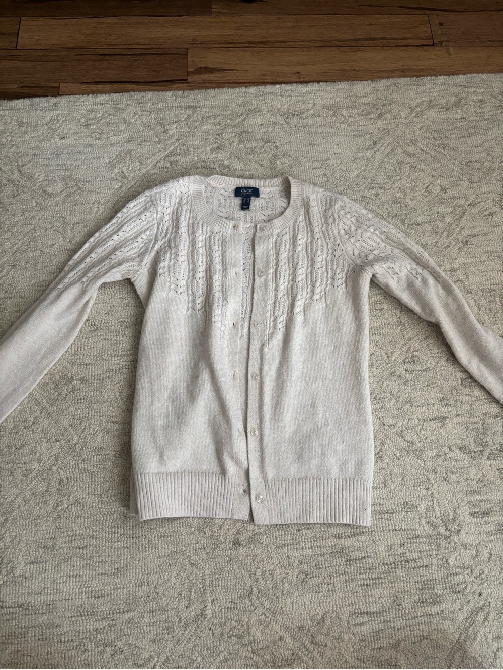 Women's Cream Knit Button-Up Cardigan Sweater